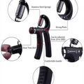Black hand gripper with labeled features
