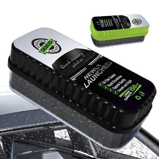 Car cleaning brush with brand logo on a white background