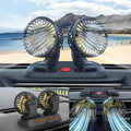 Car dashboard fan with multiple views on a car interior background