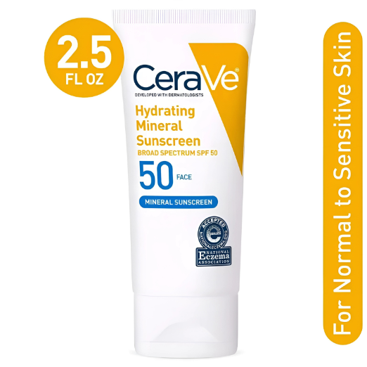 CeraVe hydrating mineral sunscreen tube 