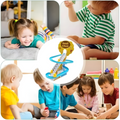 Children playing with a small toy spiral, surrounded by images of children playing.