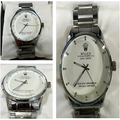 Collage of a silver Rolex watch 