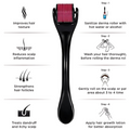 Derma roller with hair care instructions on a white background how to use guide picture
