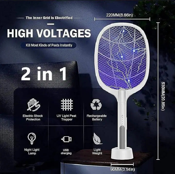Electric fly swatter with USB cable