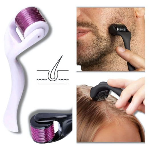Grooming tools including a roller and comb on a white background effectively work on all skin hair remover