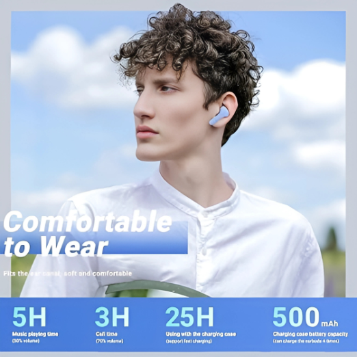 Lightweight ACEFAST T6 wireless earphones with comfortable fit  design at shokz.com