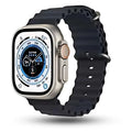 Smartwatch with a black band on a white background