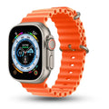 Smartwatch with an orange band on a white background