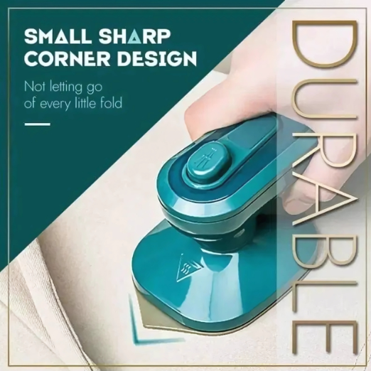 Teal corner rounder with text about small sharp corner design and durability