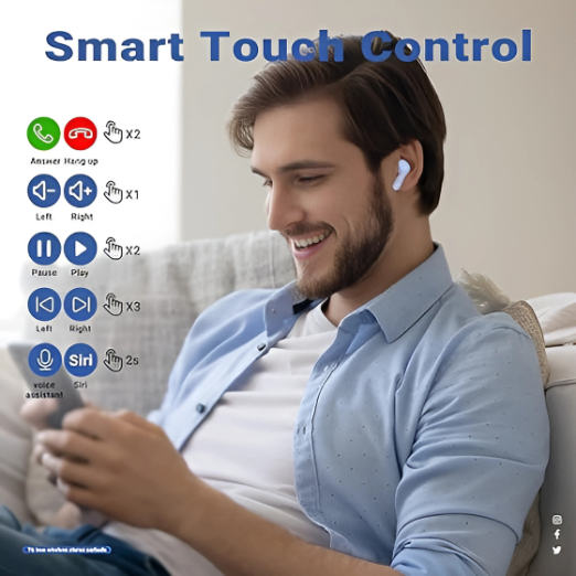 Touch control ACEFAST T6 earbuds for music, calls, and gaming
