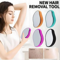 Woman holding a hair removal tool with color options displayed on a white background