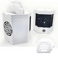 White air cooler with black interior 