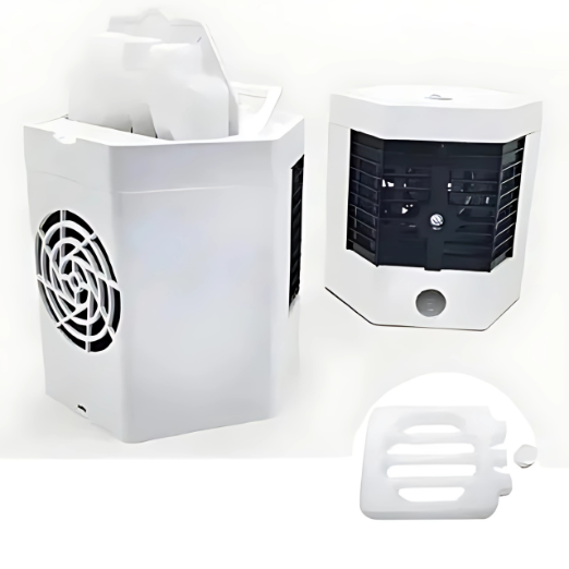 White air cooler with black interior 